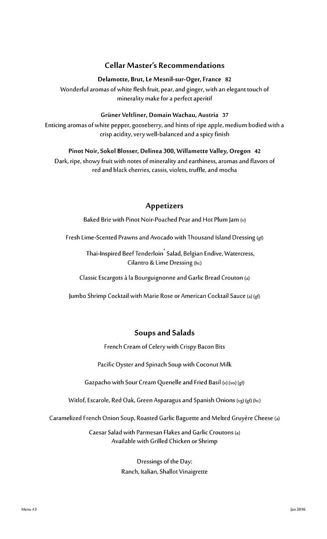 Azamara Discoveries Restaurant Menus (January 2016) Cruise Critic